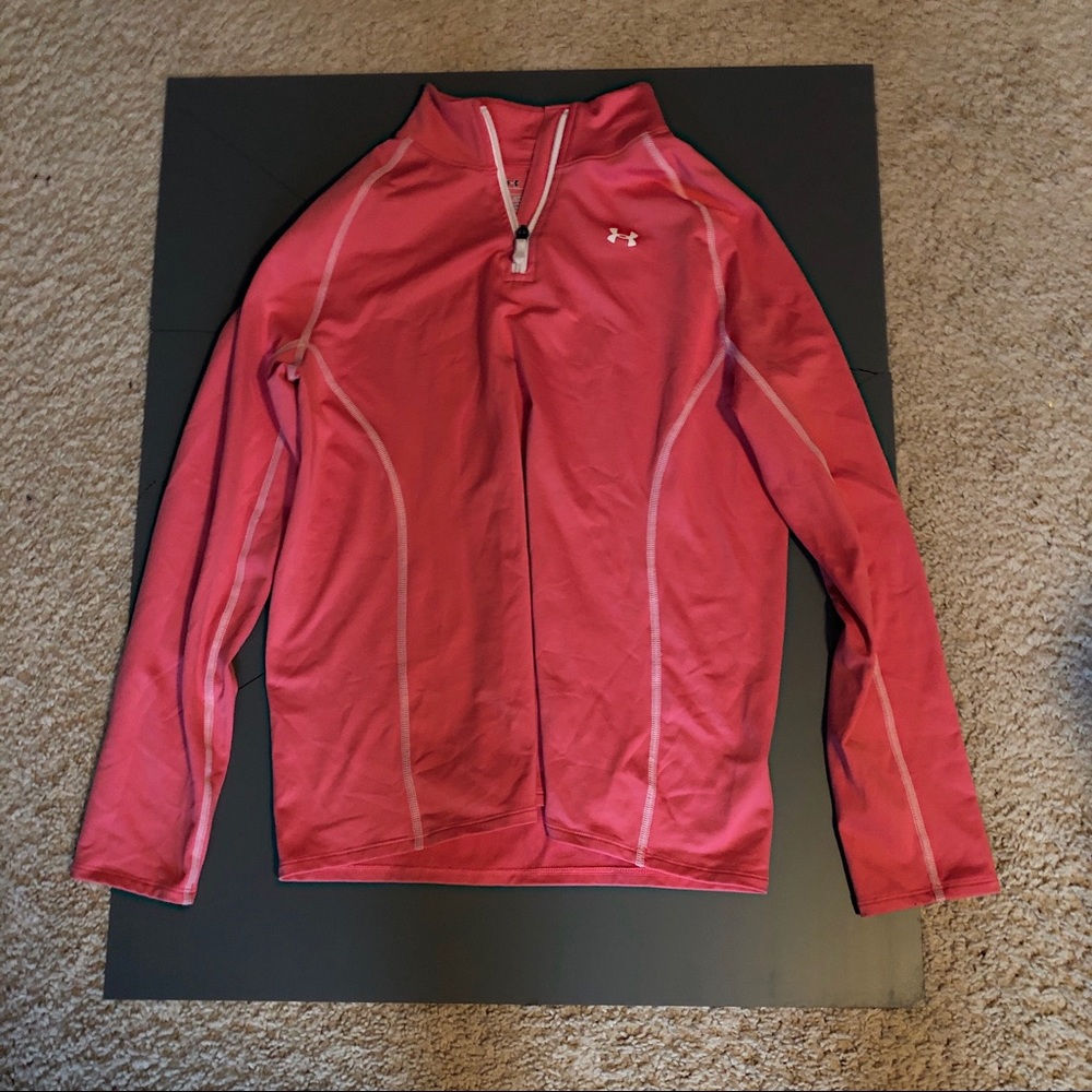 Pink Under Armour Coldgear 3 Quarter Zip